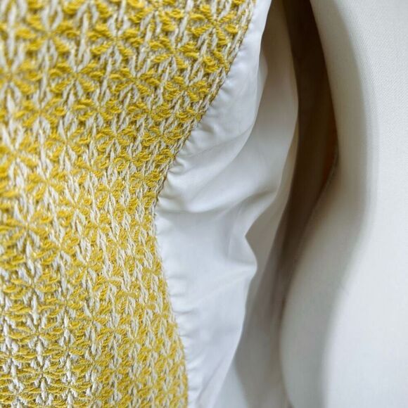 Forever Coat Retro Pockets Knit Yellow White Size XS - Picture 6 of 8